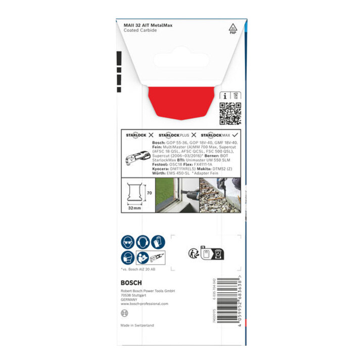 Bosch EXPERT MAII 32 AIT MetalMax invalzaagblad, 32 x 70 mm