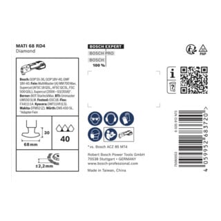 Bosch EXPERT MATI 68 RD4 Lame d’angle, 68 x 30 mm, 10 pièces