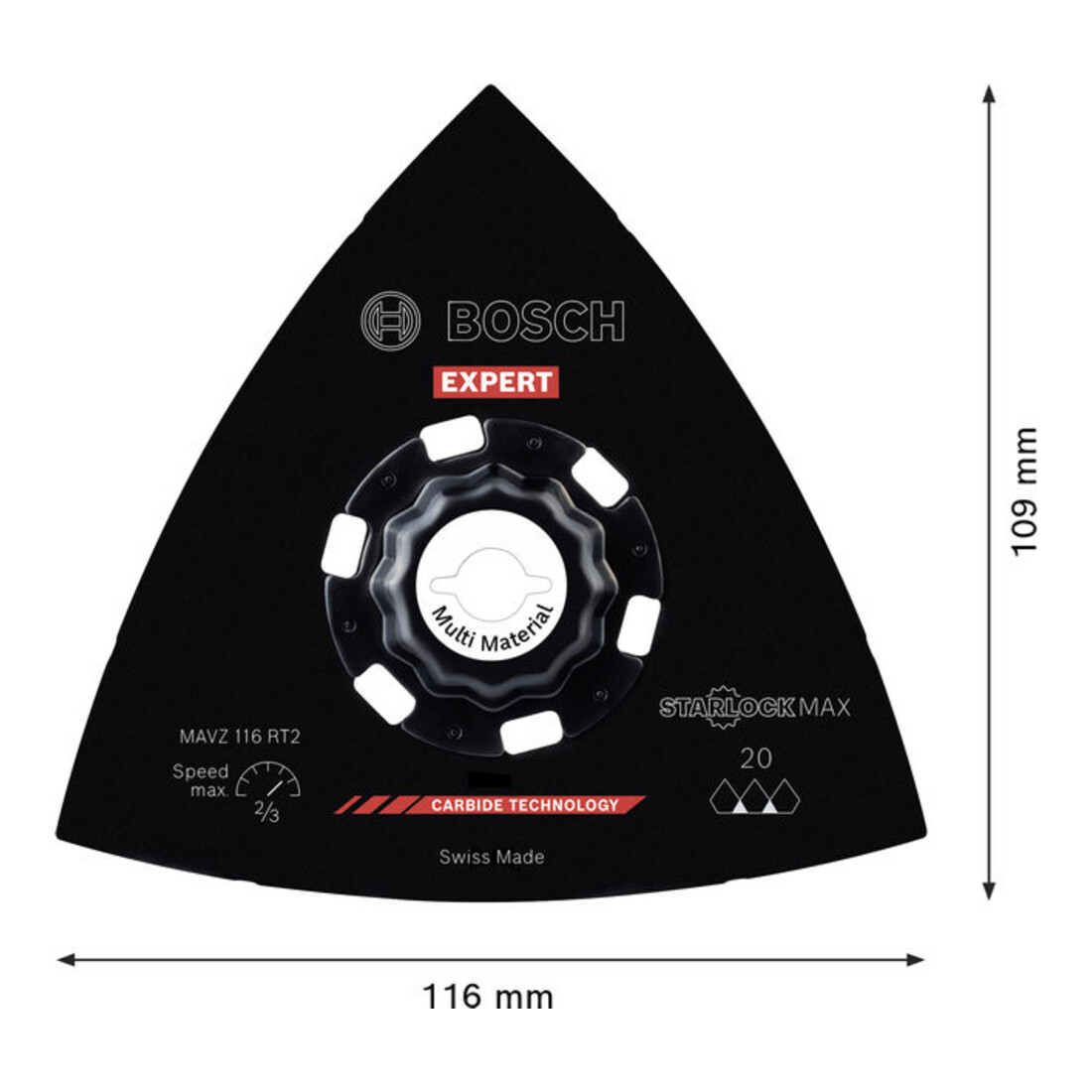 Bosch EXPERT MAVZ 116 RT2 Disco abrasivo, 116 mm