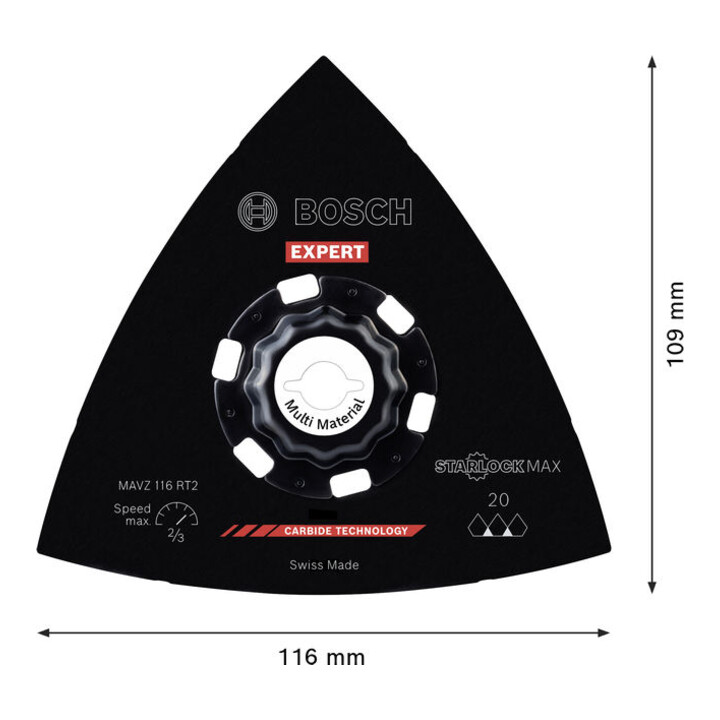 Bosch EXPERT MAVZ 116 RT2 Plateau de ponçage, 116 mm