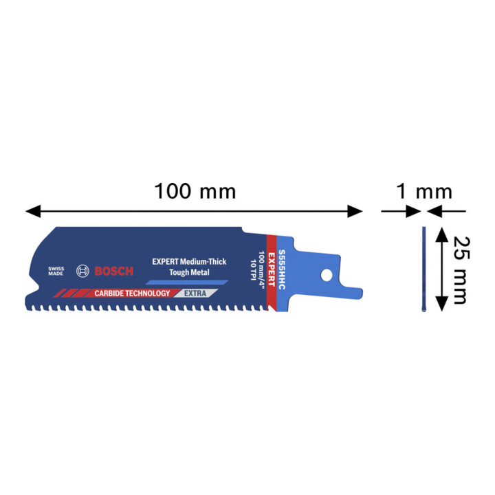 Bosch EXPERT Medium-Dik Stevig Metaal S555HHC reciprozaagblad
