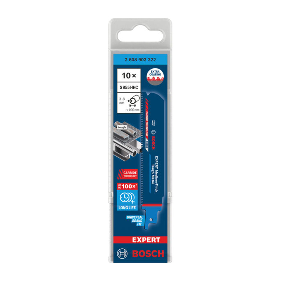 Bosch EXPERT Medium-Dik Stevig Metaal S955HHC reciprozaagblad, 10-dlg.