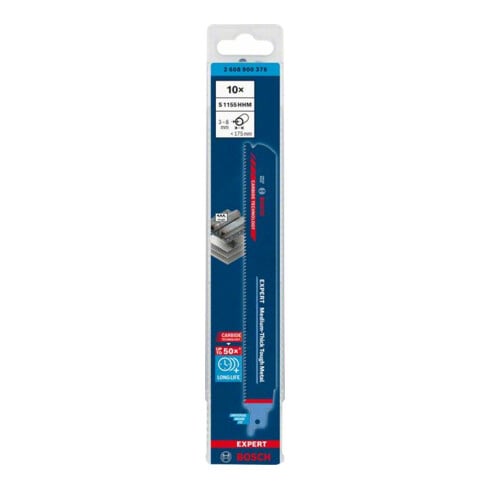 Bosch EXPERT Medium-Thick Tough Metal S 1155 HHM Säbelsägeblatt 1 Stück für Säbelsägen