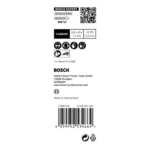 Bosch EXPERT Medium-Thick Tough Metal S 1155 HHM Säbelsägeblatt 1 Stück für Säbelsägen