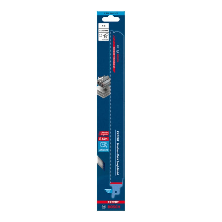 Bosch EXPERT Medium-Thick Tough Metal S 1255 HHM Säbelsägeblatt 1 Stück für Säbelsägen