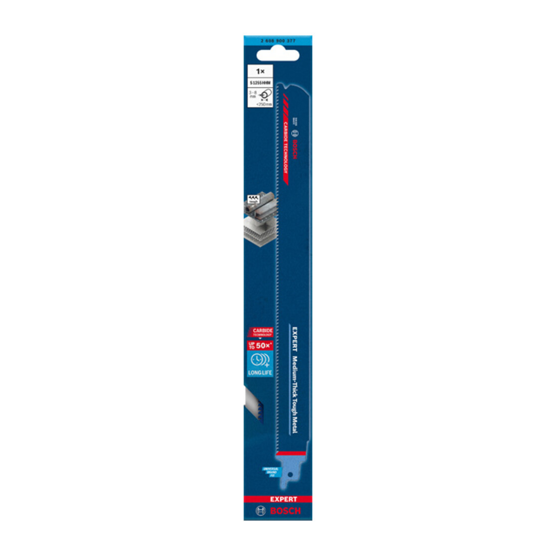 Bosch EXPERT Medium-Thick Tough Metal S 1255 HHM Säbelsägeblatt 1 Stück für Säbelsägen
