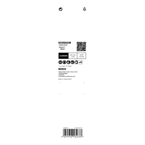 Bosch EXPERT Medium-Thick Tough Metal S 955 HHM Säbelsägeblatt 1 Stück für Säbelsägen