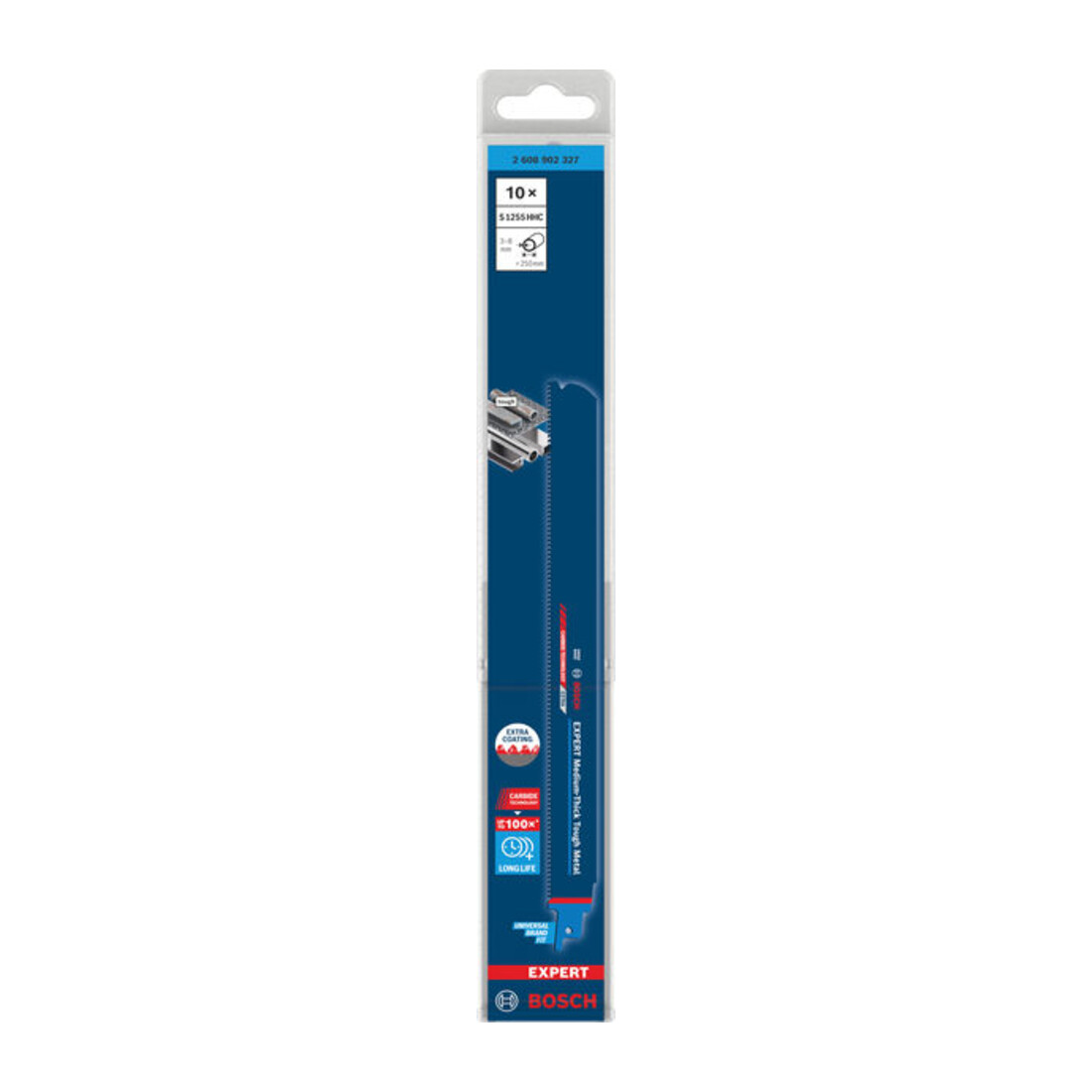Bosch EXPERT Medium-Thick Tough Metal S1255HHC Säbelsägeblatt, 10-tlg.