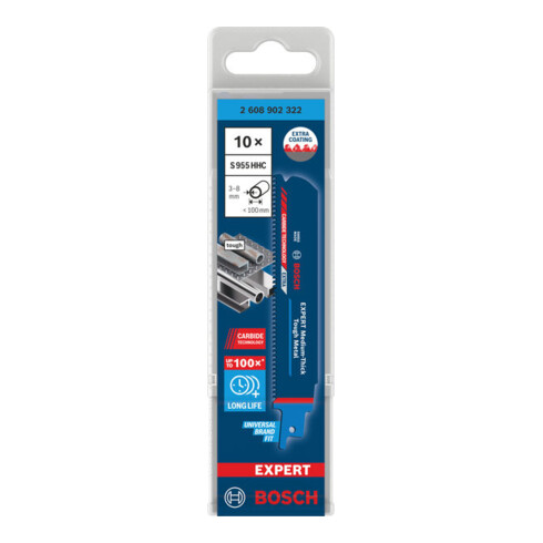 Bosch EXPERT Medium-Thick Tough Metal S955HHC Säbelsägeblatt, 10-tlg.