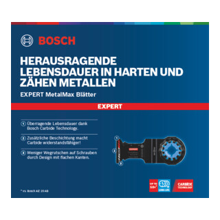 Bosch EXPERT MetalMax PAIZ 45 AIT Mes voor multifunctioneel gereedschap