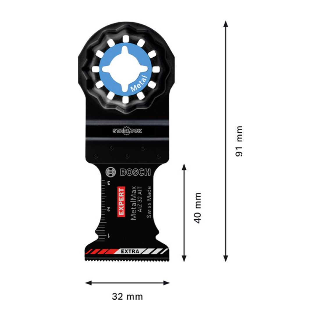 Bosch EXPERT MetalMax AIZ 32 AIT Messen voor multifunctioneel gereedschap 40 x 32mm voor oscillerend multifunctioneel gereedschap