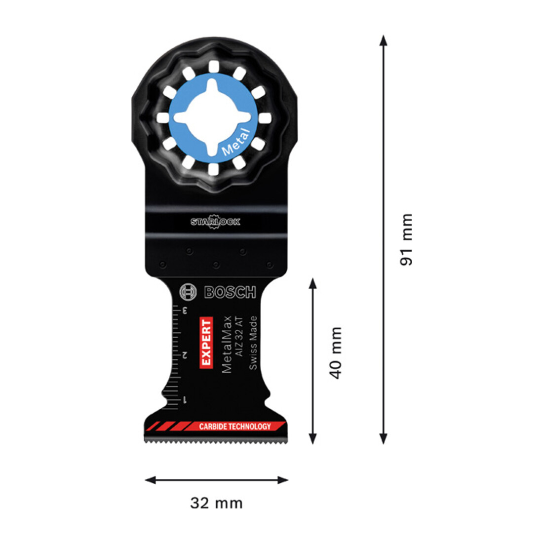 Bosch Expert MetalMax AIZ 32 AIT-zaagblad voor multifunctioneel gereedschap, 40 x 32 mm