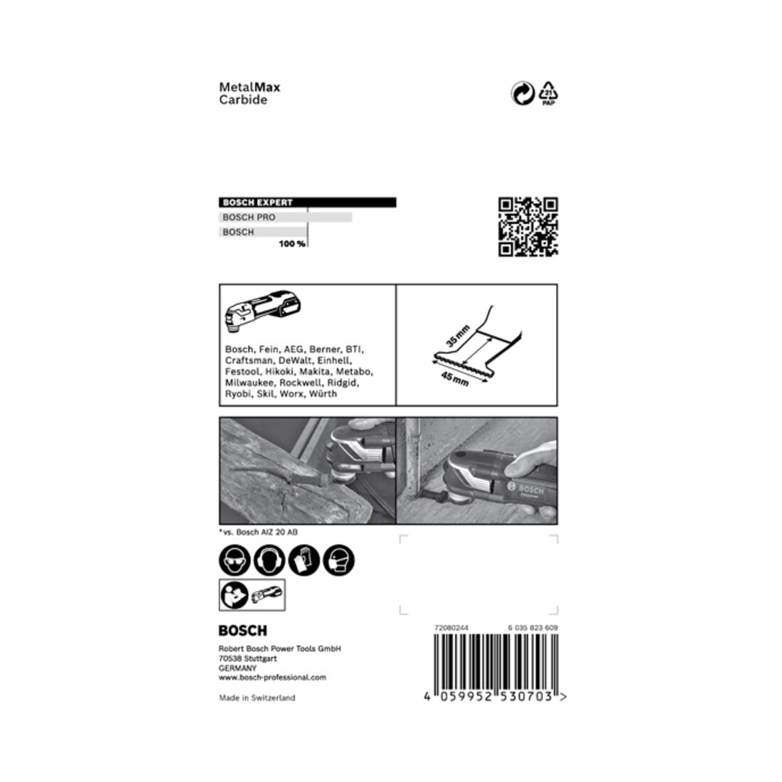 Bosch Expert MetalMax AIZ 45 AIT Lame pour outils multifonctions, 45 mm