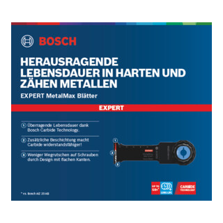 Lame pour outils multifonctions Bosch EXPERT MetalMax PAIZ 45 AIT