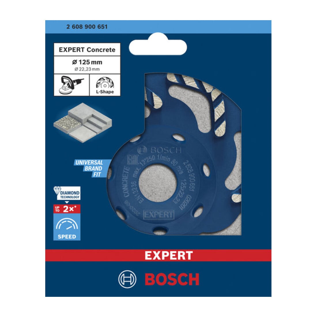 Bosch Expert Meule boisseau en béton, 125 x 22,23 x 4,5 mm