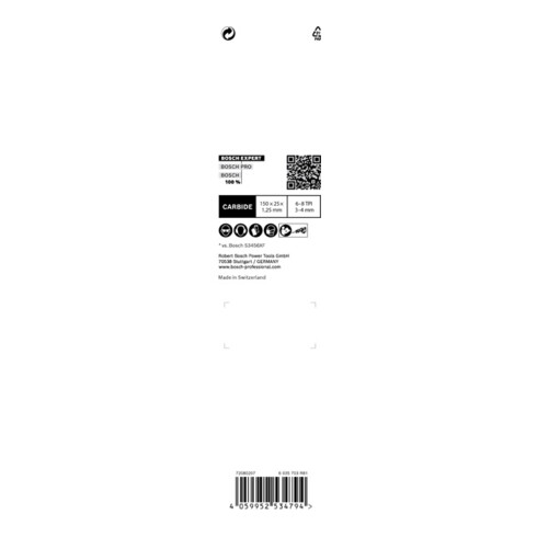 Lame de scie sabre Bosch EXPERT tous matériaux S 1156 XHM