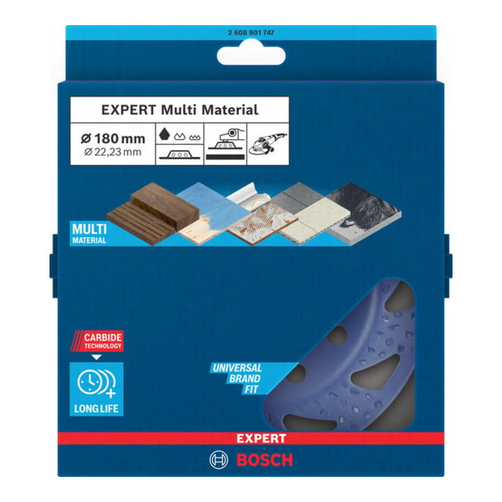 Bosch EXPERT Multi Material Carbide-Topfscheibe grob, flach, 180 mm, 22,23 mm