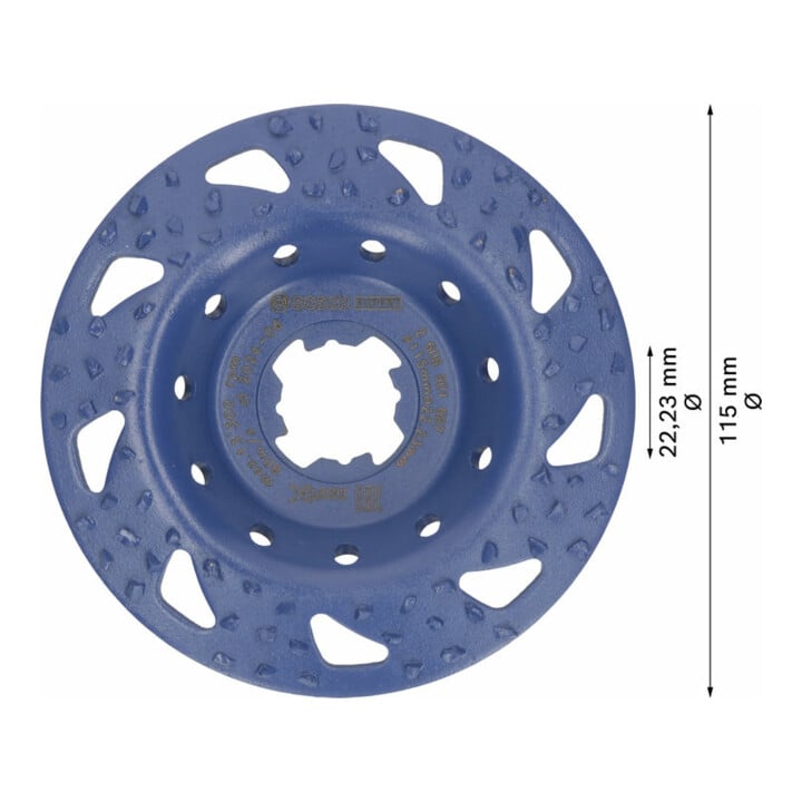 Bosch EXPERT Multi Material Carbide-Topfscheibe grob, schräg, X-LOCK, 115 mm, 22,23 mm