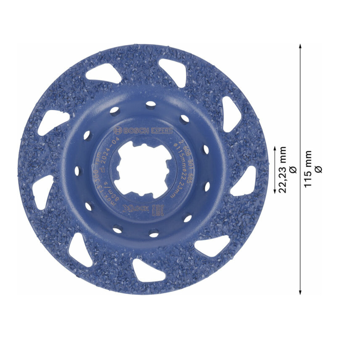 Bosch EXPERT Multi Material Carbide-Topfscheibe med., flach, X-LOCK, 115 mm, 22,23 mm