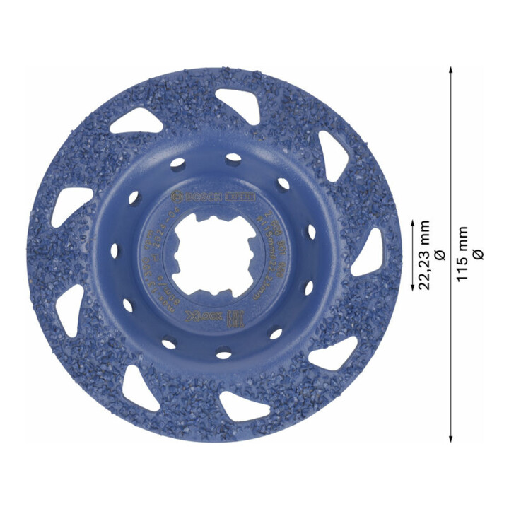 Bosch EXPERT Multi Material Carbide-Topfscheibe med., schräg, X-LOCK, 115 mm, 22,23 mm
