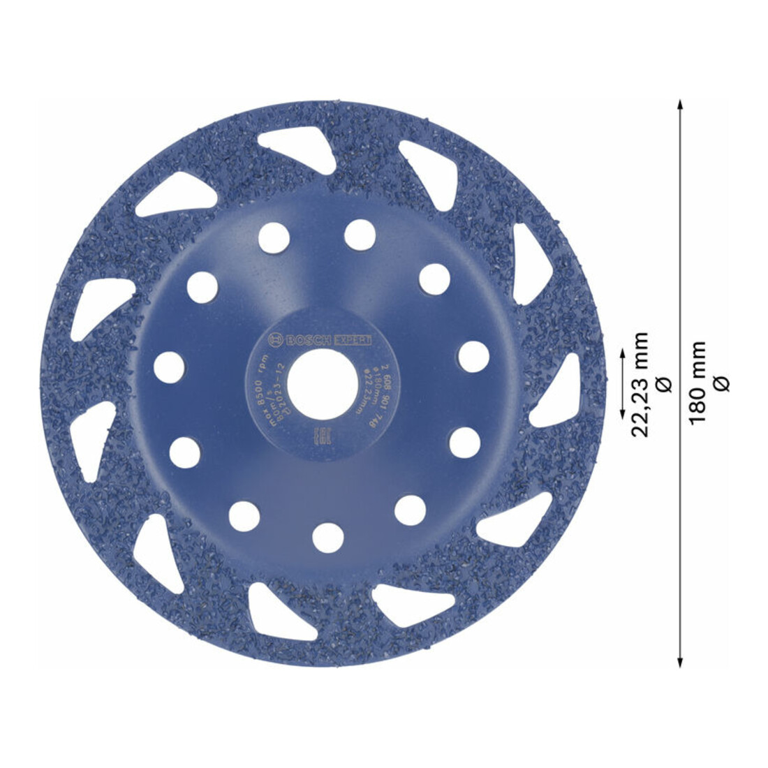 Bosch EXPERT Multi Material Carbide-Topfscheibe mittel, flach, 180 mm, 22,23 mm