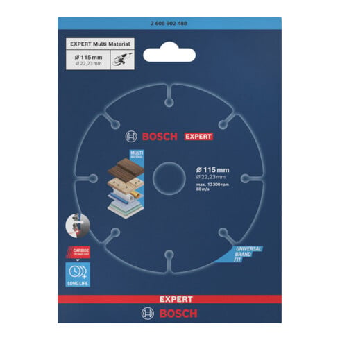 Bosch EXPERT Multi Material Carbide-Trennscheibe, 115 x 22,23 mm