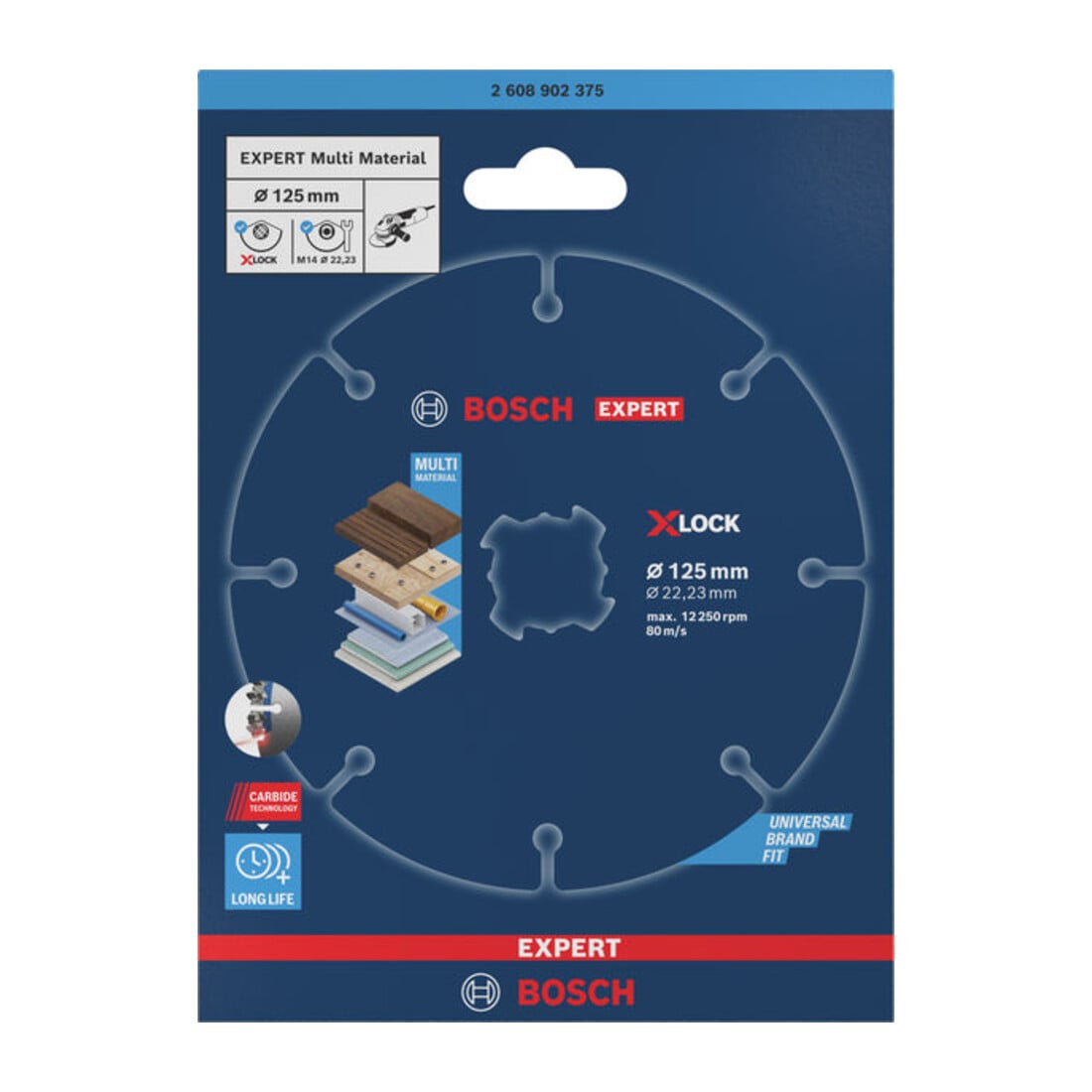 Bosch EXPERT Multi Material Carbide-Trennscheibe, 125 x 1.6 x 22,23 mm, X-Lock