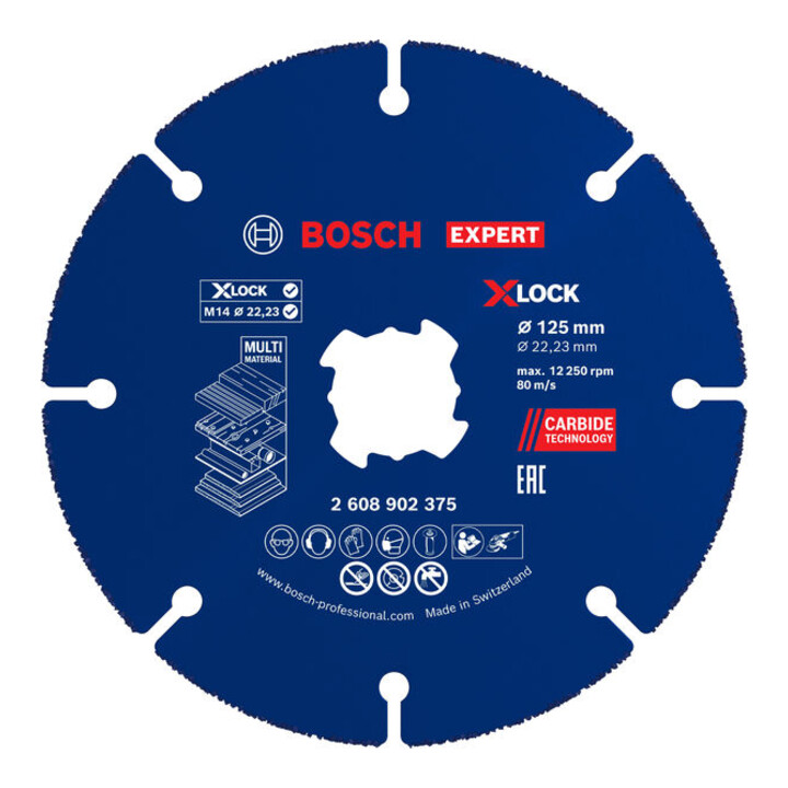 Bosch EXPERT Multi Material Carbide-Trennscheibe, 125 x 1.6 x 22,23 mm, X-Lock