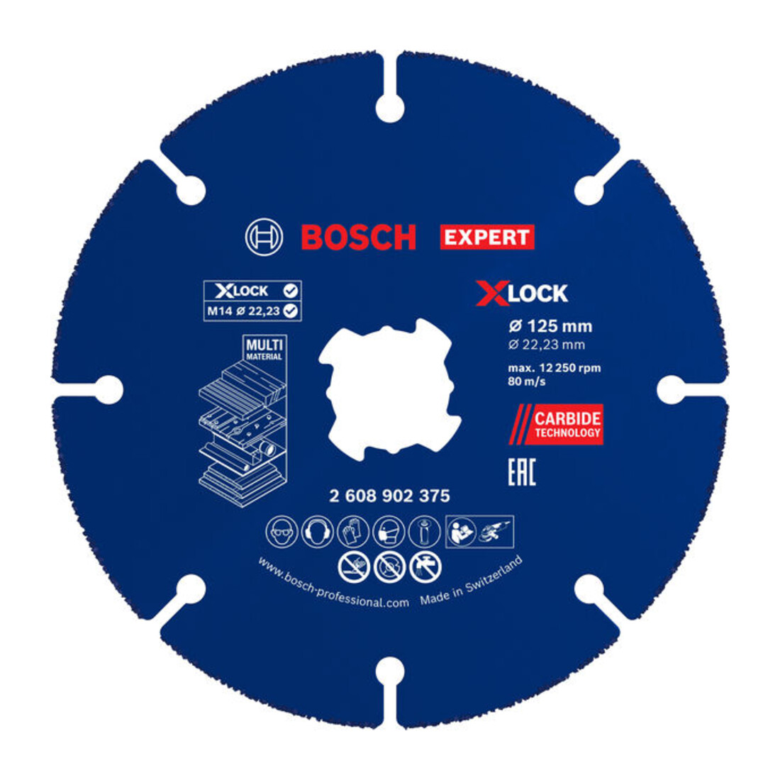 Bosch EXPERT Multi Material Carbide-Trennscheibe, 125 x 1.6 x 22,23 mm, X-Lock