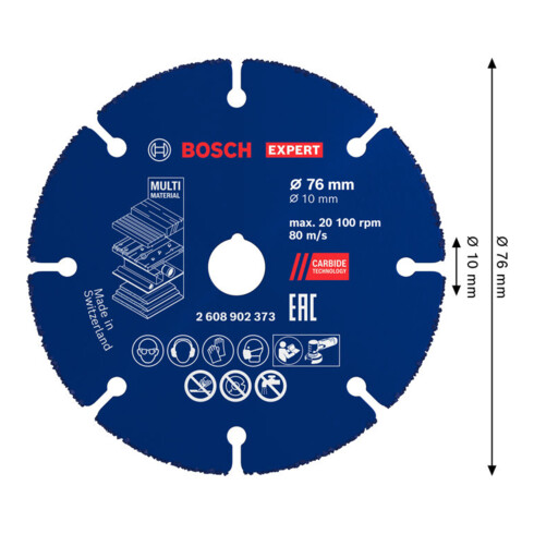 Bosch EXPERT Multi Material Carbide-Trennscheibe, 76 x 10 mm