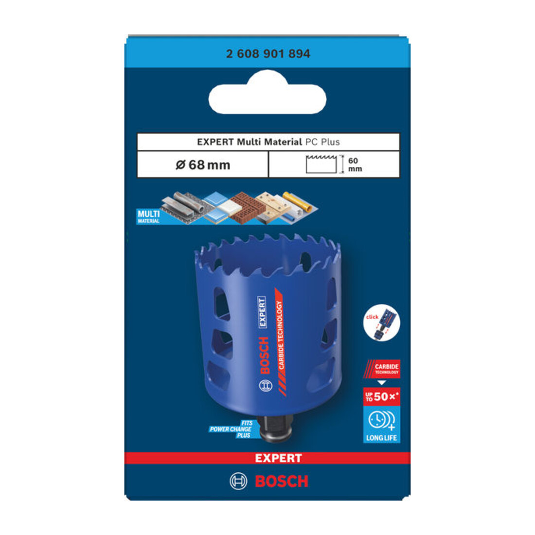 Bosch EXPERT Multi Material Power Change Plus-boorzaag, 68 x 60 mm