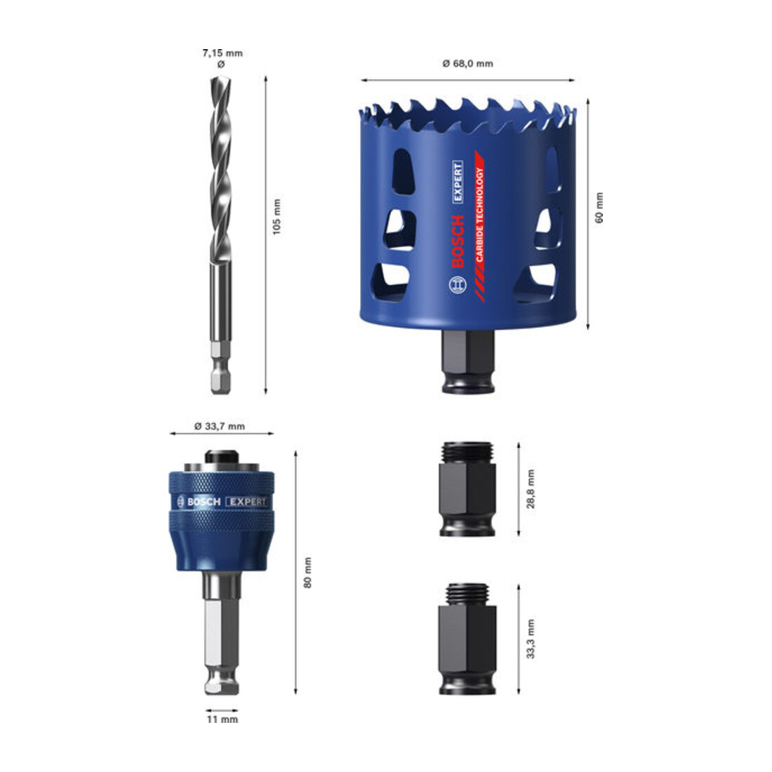 Bosch EXPERT Multi Material Power Change Plus gatenzaagset, 68 x 60 mm