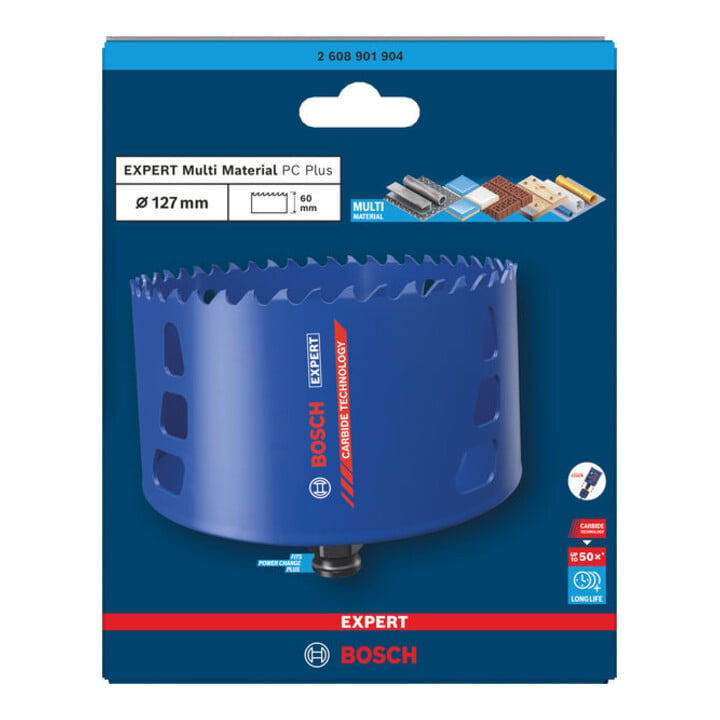 Bosch EXPERT Multi Material Power Change Plus-Lochsäge, 127 x 60 mm