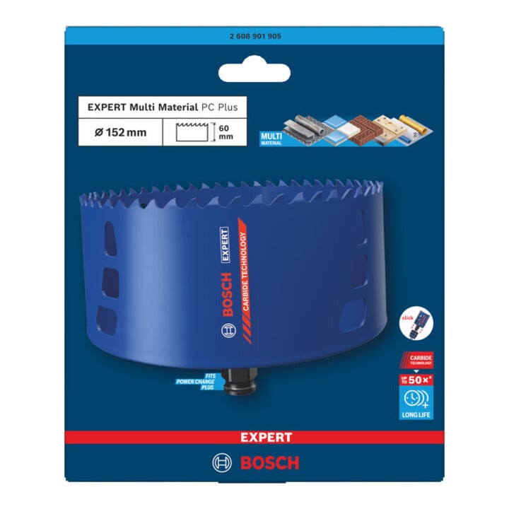 Bosch EXPERT Multi Material Power Change Plus-Lochsäge, 152 x 60 mm