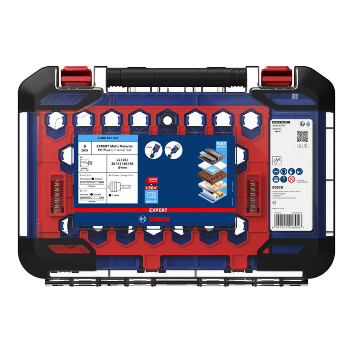 Bosch EXPERT Multi Material Power Change Plus-Lochsäge, 22/25/35/51/60/68x60 mm,9-tlg.