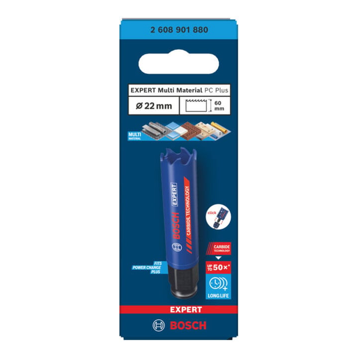 Bosch EXPERT Multi Material Power Change Plus-Lochsäge, 22 x 60 mm