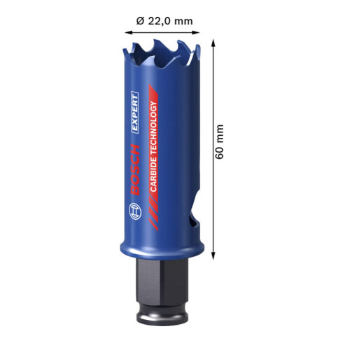 Bosch EXPERT Multi Material Power Change Plus-Lochsäge, 22 x 60 mm