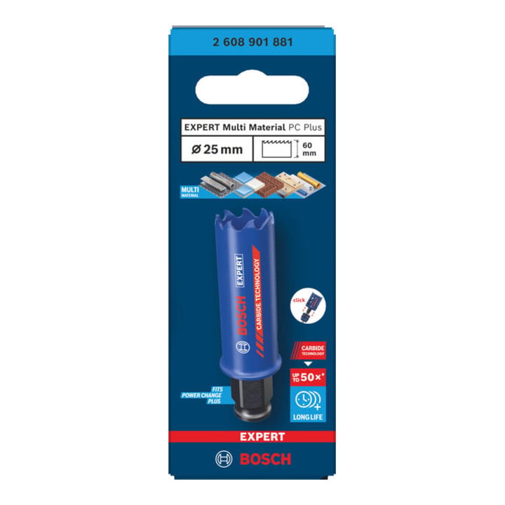 Bosch EXPERT Multi Material Power Change Plus-Lochsäge, 25 x 60 mm