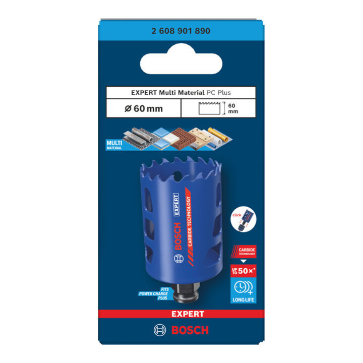 Bosch EXPERT Multi Material Power Change Plus-Lochsäge, 60 x 60 mm
