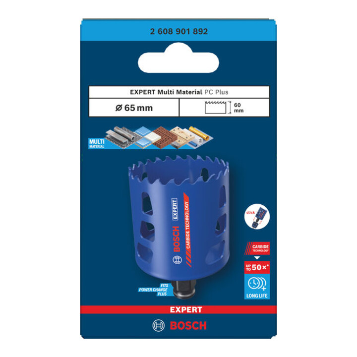 Bosch EXPERT Multi Material Power Change Plus-Lochsäge, 65 x 60 mm