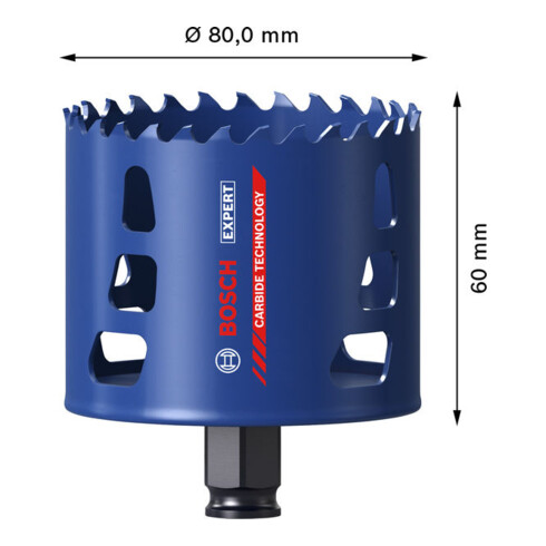 Bosch EXPERT Multi Material Power Change Plus-Lochsäge, 80 x 60 mm