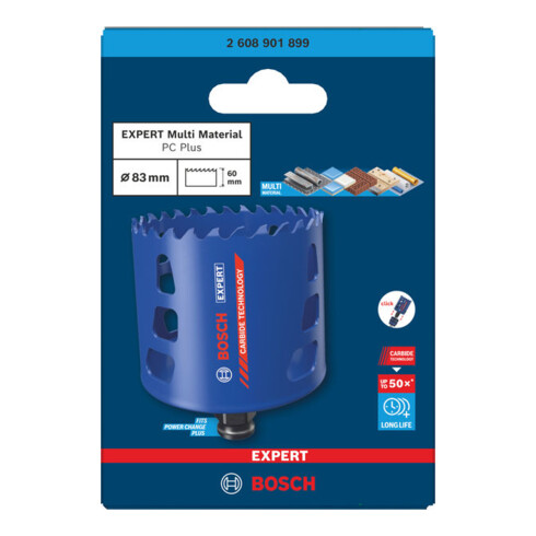 Bosch EXPERT Multi Material Power Change Plus-Lochsäge, 83 x 60 mm