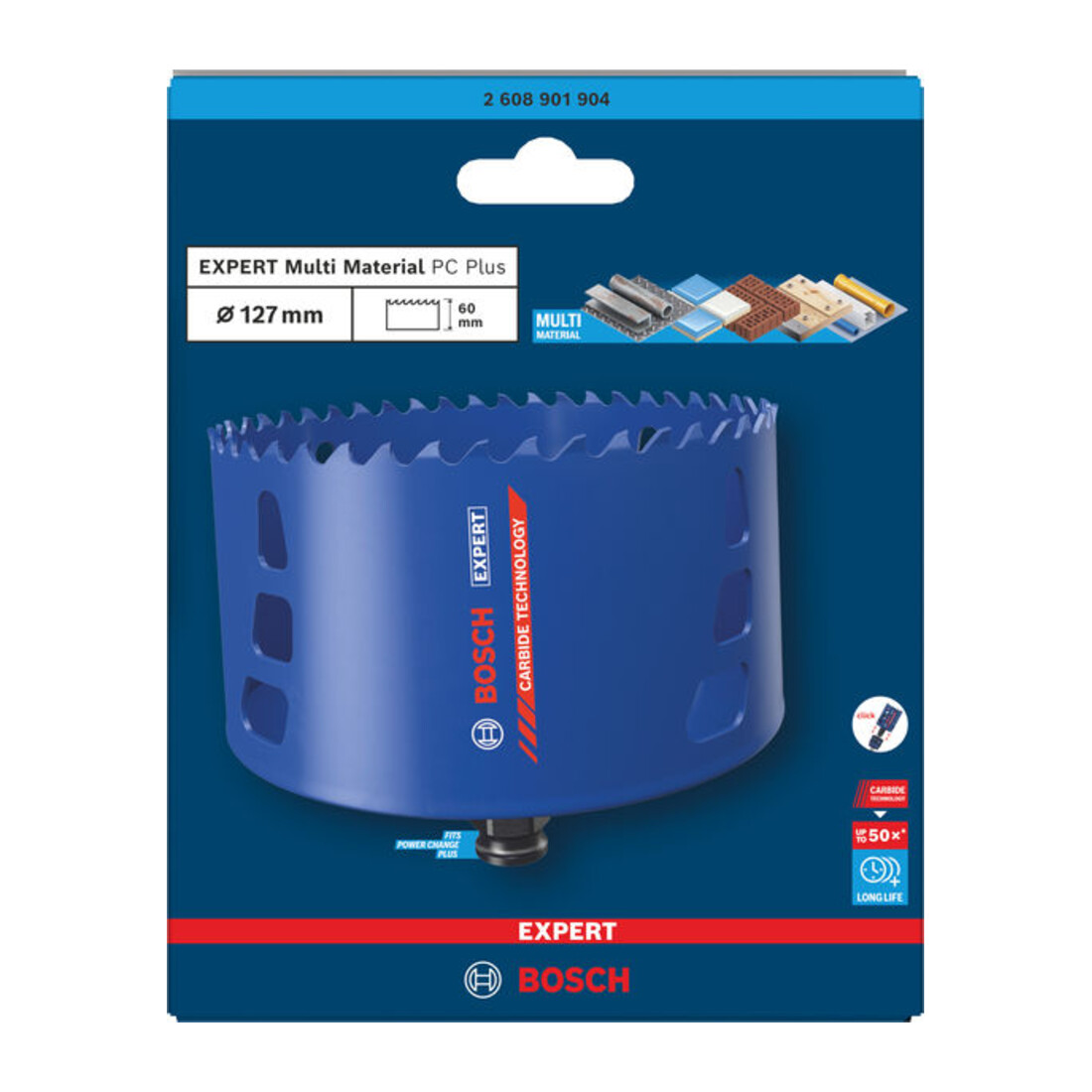 Bosch EXPERT Multi Material Power Change Plus-sega a tazza, 127 x 60 mm
