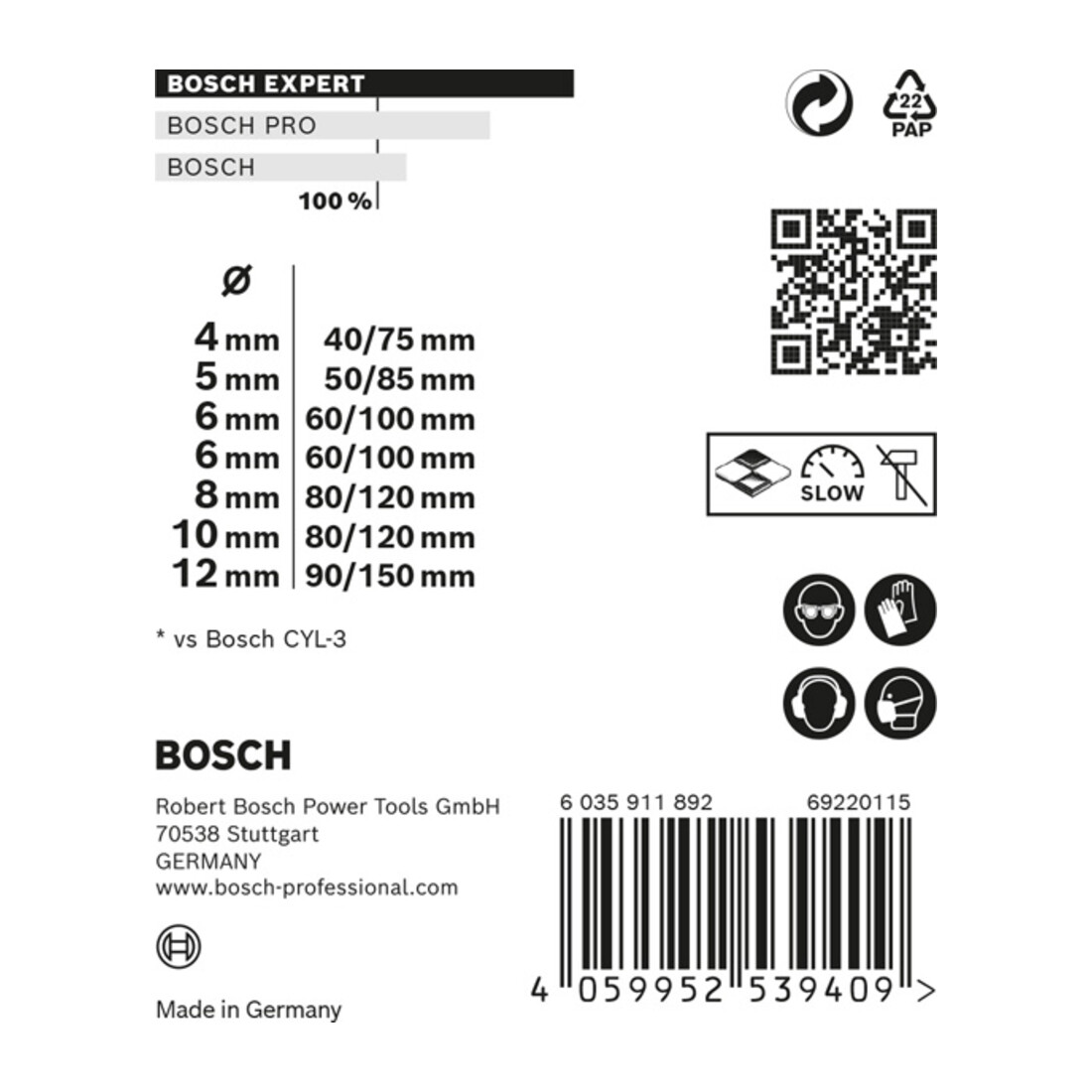 Bosch Expert MultiConstruction CYL-9 forets 4/5/6/8/10/12 mm