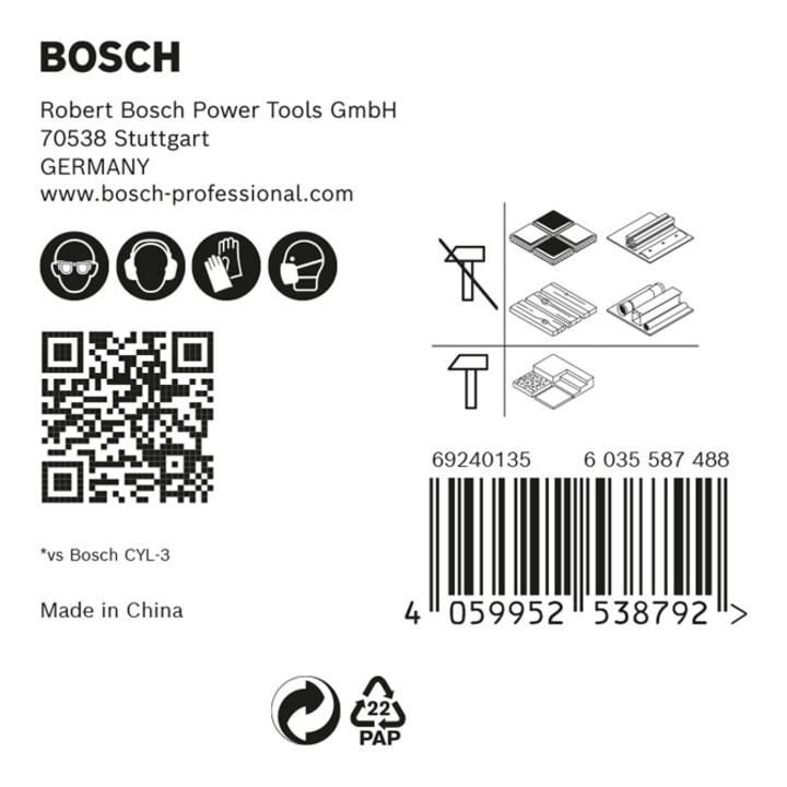 Bosch EXPERT MultiConstruction HEX-9 boren set 5,5/6/7/8mm 5-delig voor rotatie- en percussieboormachines