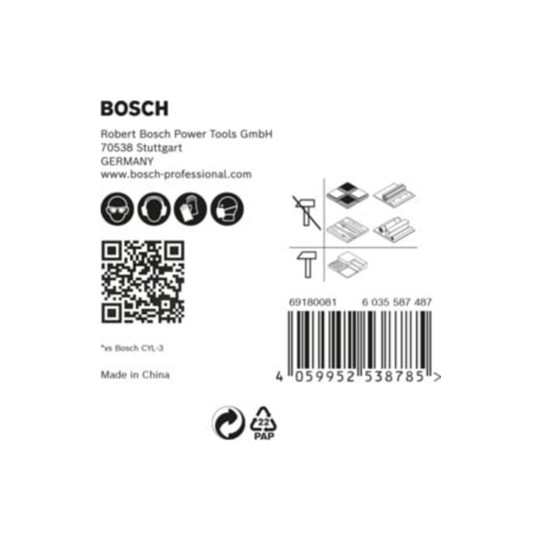 Bosch Expert MultiConstruction HEX-9 foret, 4/5/6/8 mm