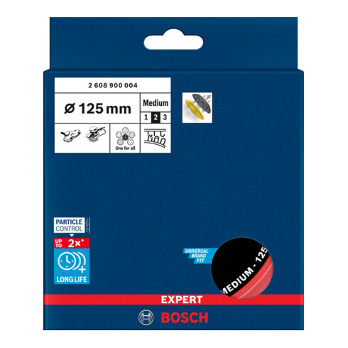 Bosch EXPERT Multigat (EXPERT Multiloch) Universele steunschijf 125mm medium voor excentrische schuurmachines