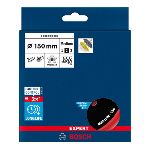 Bosch EXPERT Multigat Universele steunschijf 150mm Medium voor excentrische schuurmachines