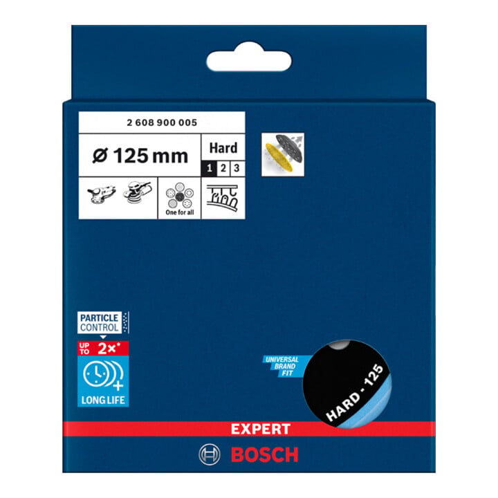 Bosch Expert Multihole (Expert Multihole) Tampon support universel, 125 mm, dur