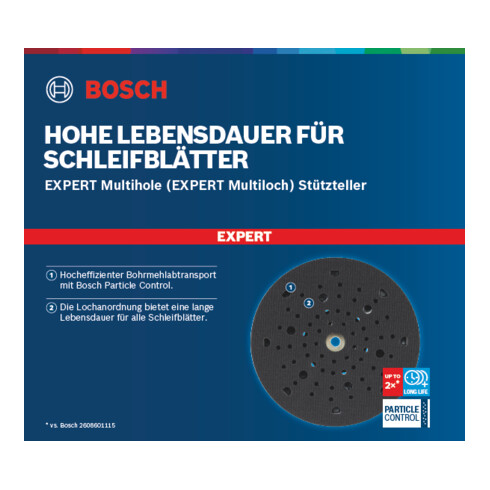 Bosch Expert Multihole (Expert Multihole) Tampon support universel, 125 mm, moyen